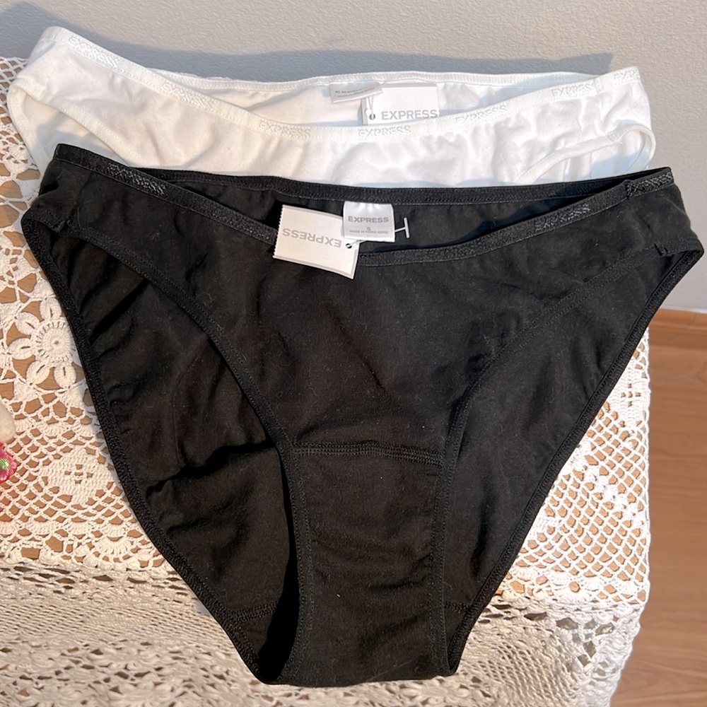 Express black and white (2) cotton bikini panties